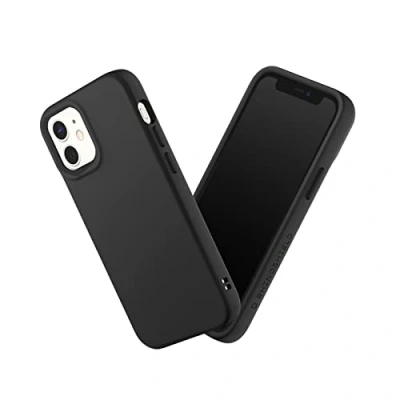 Afbeelding van RHINOSHIELD SolidSuit beschermhoes compatibel met iPhone 12 Mini, SolidSuit, dunne schokabsorberende technologie en premium matte afwerking, verwisselbare fotolens, klassiek zwart