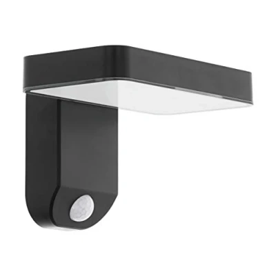 Afbeelding van EGLO Pastion Solar Wandlamp Buiten Sensor zonne energie LED 18 cm Zwart