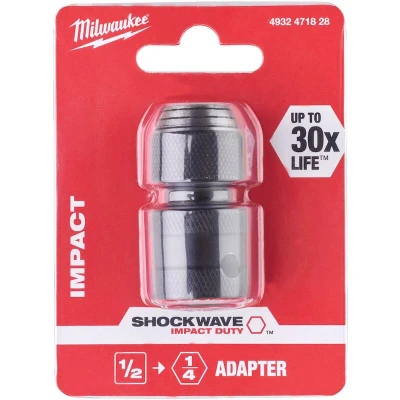 Afbeelding van MILWAUKEE 4932471828 bitadapter 1/2&quot; vierkant naar 1/4&quot; zeskant voor schroefbits