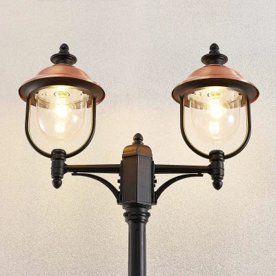 Afbeelding van Lindby buitenlamp Clint, 225cm, 2 lamps, zeewaterbestendig, E27