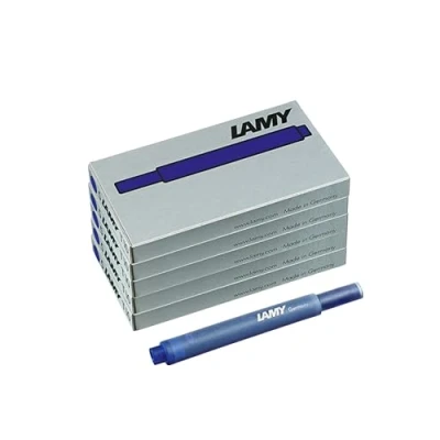 Afbeelding van Lamy T10 inktpatronen met grote inktvoorraad geschikt voor alle vulpenmodellen inhoud: 1,25 ml per cartridge 5 stuks verpakking inktkleur: blauw