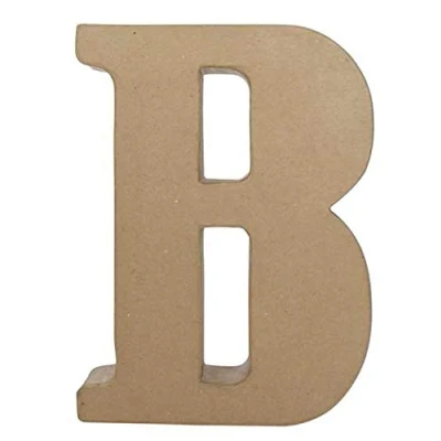 Afbeelding van Décopatch Alfabet van humoristisch papier maché letter B klein Leuk om te versieren met Lijm en lak 5 x 22 23 cm Ref. AC395O Bruin