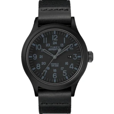 Afbeelding van Timex Expedition Scout Unisex nylon analoog kwartshorloge, zwart/zwart, informeel