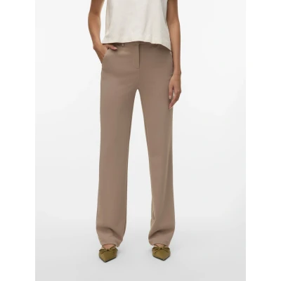 Afbeelding van Vero Moda Broek Vmzamira Mw Slim Straight Pant Noos 10255128 Moon Rock Dames Maat W28 X L32