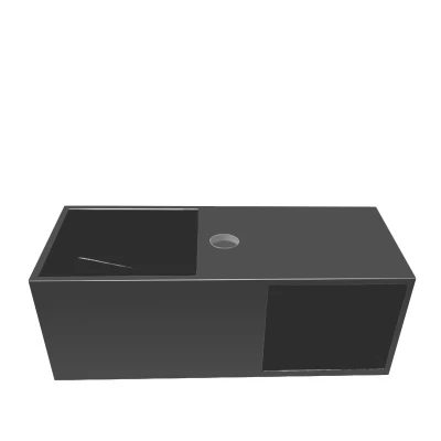 Afbeelding van Wiesbaden Julia fontein Solid surface met nis 54 x 20 cm mat zwart