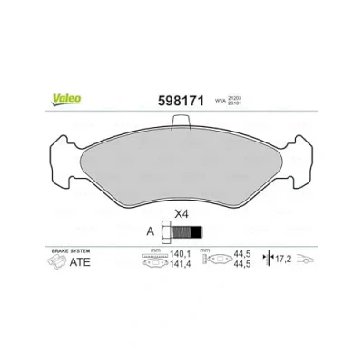 Afbeelding van Valeo Remblokset 598171