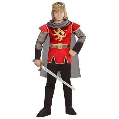 Afbeelding van Widmann Middeleeuwse &amp; Renaissance Strijders Kostuum King Arthur English Roze Rood Jongen Maat 158 Carnavalskleding Verkleedkleding