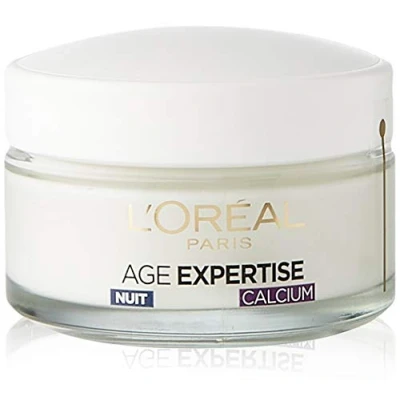 Image de L&#039;Oréal Paris Crème de Nuit Anti Âge Fortifiante Soin Redensifiant Rides Triple Action Enrichi en Calcium Pour Peaux Matures À partir 55 ans Age Expertise 50 ml