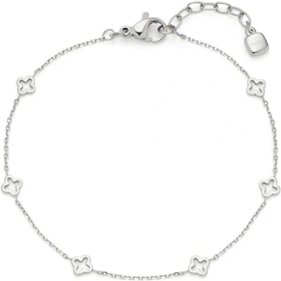 Afbeelding van Leonardo Jewels 023941 Ciao Janna armband van Roestvrij staal met klaverhanger, zilverkleurig, lengte 17,5 19,5 cm, Eine Grösse, staal, Geen edelsteen,