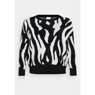 Afbeelding van ONLY Carmakoma Carmontana Loose O NECK Trui, Dames, Maat: S 42/44, Black/birch