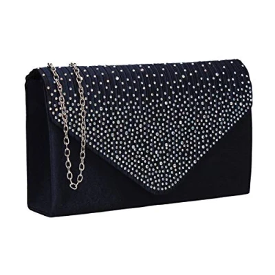 Afbeelding van SWANKYSWANS Abby envelop met strass steentjes voor dames, Blauw (marineblauw)