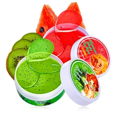 Afbeelding van P Beauty 60 stuks oogmaskers met hyaluronzuur en watermeloenextracten oogpads tegen donkere kringen, anti rimpel, aging vocht gelpads