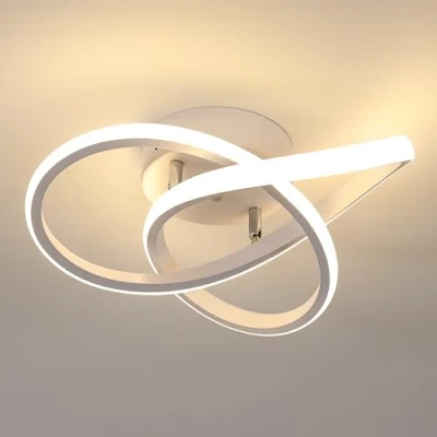 Afbeelding van Comely Moderne led plafondlamp, wit, 30 W, 3375 lm, plafondlamp in bloemenvorm, voor slaapkamer, hal, keuken, badkamer, warm licht, 3000 K, diameter cm
