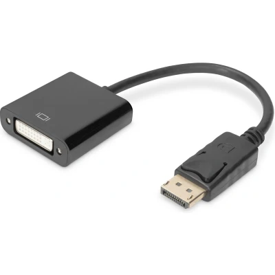 Afbeelding van Digitus AK 340401 001 S DisplayPort / DVI Adapter [1x stekker 1x bus 24+5 polig] Zwart 15.00 cm