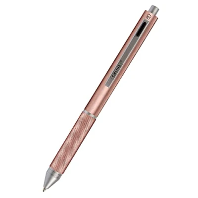 Afbeelding van ONLINE 4 in 1 balpen met roodgoud, en potlood, multifunctionele metalen pen, 3 stiftvullingen blauw, zwart rood een potloodvulling, inclusief gom