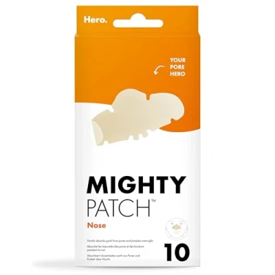 Afbeelding van Hero Mighty Patch Nose Neusspecial Absorbeert onzuiverheden van poriën en puistjes in 6 tot 8 uur Hydrocolloïden Doos met 10 Patches