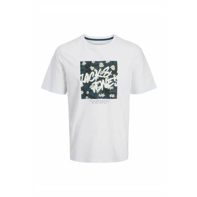 Afbeelding van JACK&amp;JONES JJHAWAII SHAPE TEE SS CREW NECK LN Heren T shirt White