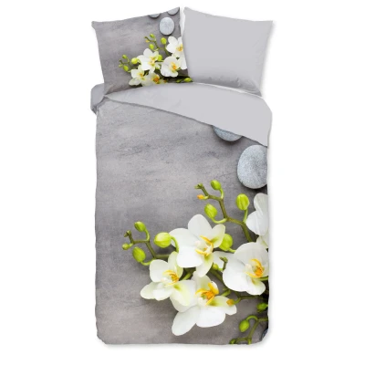 Afbeelding van Pure Dekbedovertrek &quot;bloemen&quot; Grijs (240x200/220 cm) Microfiber
