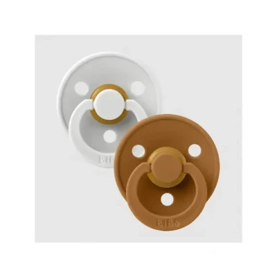 Afbeelding van BiBS Colour Pacifier Stage 1 Fopspeen 0+ maanden 2 stuks Haze / Caramel