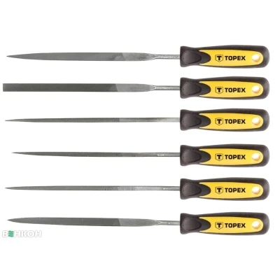 Afbeelding van TOPEX 06A010 Vijlenset 150 6 ronde vijl, Halfronde Vierkante Driekantige vijl