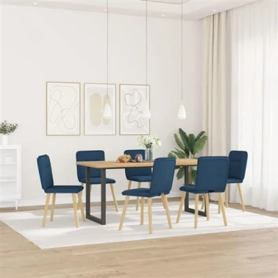 Image de vidaXL Chaises à manger lot de 6 bleu tissu3315598