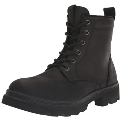 Afbeelding van ECCO Grainer Laars Dames Zwart Maat 41 Nubuck Comfort Waterdicht Robuust Zacht Bovenwerk Gewatteerde Kraag Fluidform Leer