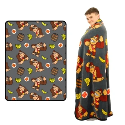 Afbeelding van Franco Collectibles Nintendo Donkey Kong Gaming Bedsprei Super Zachte Micro Raschel 116,8 x 152,4 cm (officieel gelicentieerd product)