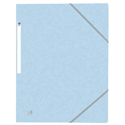 Afbeelding van OXFORD Set van 50 mappen met 3 flapjes Top File + A4 elastiek omslag, pastelblauw