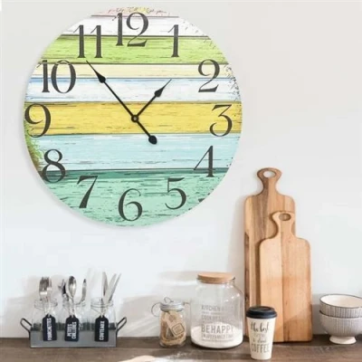 Afbeelding van Wandklok 60 cm MDF meerkleurig
