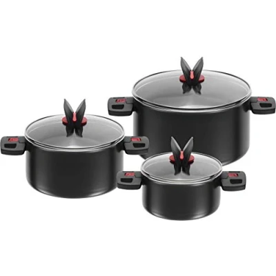 Afbeelding van Ballarini Click &amp; Cook Kookpannenset 3 delig Aluminium