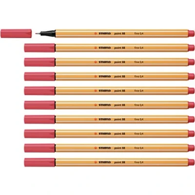 Afbeelding van STABILO point 88 Premium Fineliner Fine 0,4 mm Roest Rood Doos 10 stuks
