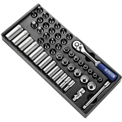Afbeelding van EXPERT E031821 module met doppen en hulpstukken 3/8 metrische maten 50 delig