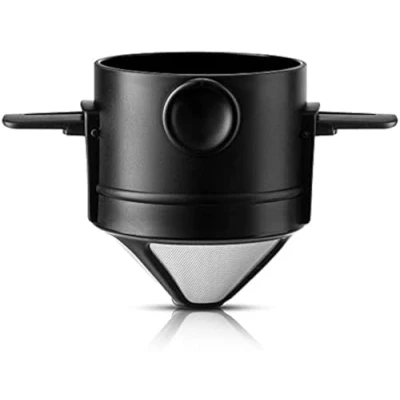 Afbeelding van Herbruikbare papiervrije roestvrijstalen koffiefilter voor handmatige bereiding van permanente koffie, draagbaar, hoge precisie, roestvrij staal 304, druppelaar, theefilter