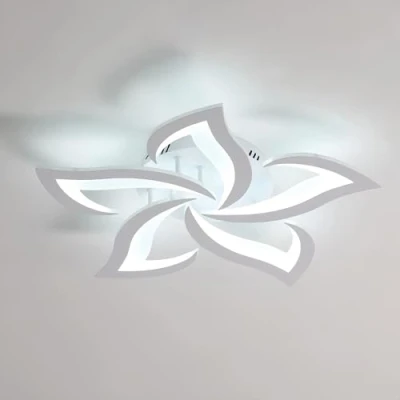 Image de Comely Plafonnier LED moderne 60W 4500 lumens en forme de fleur pour cuisine, salle à manger, bain (blanc froid 6500 K, diamètre 60 cm)