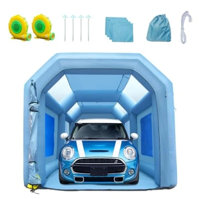 Afbeelding van VEVOR opblaasbare schildercabine, 6 x 3 2,5 m, autoschildertent, 210D Oxford stof, met filtersysteem, 2 blazers, werkstation voor schilderen, werkplaats, garage