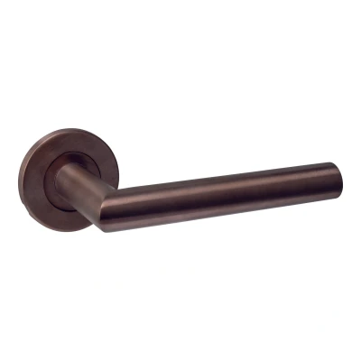 Afbeelding van Intersteel Deurkruk Q 01 op rozet verdekt ø52x6mm PVD brons