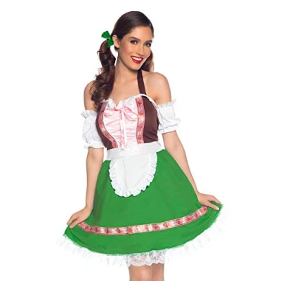 Afbeelding van Wonderland Boeren Tirol &amp; Oktoberfest Kostuum Diana Dartele Duitse Dirndl Vrouw Groen Small Bierfeest Verkleedkleding