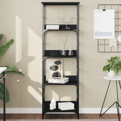 Afbeelding van Boekenkast 50x33x153 cm bewerkt hout zwart