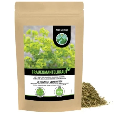 Image de Alpi Nature Alchemille Tisane 250g, Alchémille Thé en Vrac, Herbe d&#039;Alchémille Séchée et Coupée