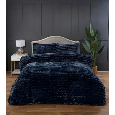 Afbeelding van Rabbit Faux Fur dekbedovertrek Antraciet eenpersoons 135 x 200 cm + 50 75