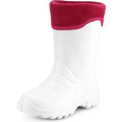 Afbeelding van Ladeheid LA LMG 861 Termix Dames Regenlaarzen Rubber Gevoerd EVA Waterdicht Wit/roze 28/29