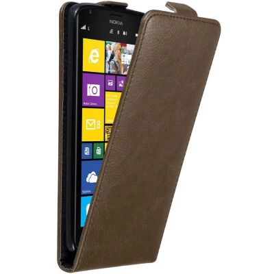 Afbeelding van Cadorabo Hoesje geschikt voor Nokia Lumia 1520 in KOFFIE BRUIN Beschermhoes flip design Case Cover met magnetische sluiting