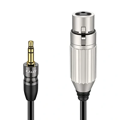 Afbeelding van J&amp;D 1/8 naar XLR Kabel, TRS Inch 3,5 mm Gebalanceerde Kabel Koperen Shell Audio Mannelijke Vrouwelijke voor DSLR Draagbare Camera Microfoon, 4.5 Meter