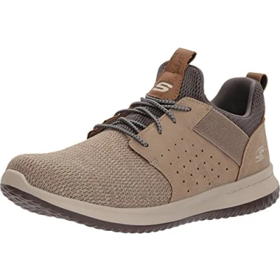 Afbeelding van Skechers Status 2.0 Pexton heren sneakers, taupe mesh W synthetisch