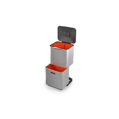 Image de Poubelle de tri sélectif Totem 60L Inox Joseph Gris