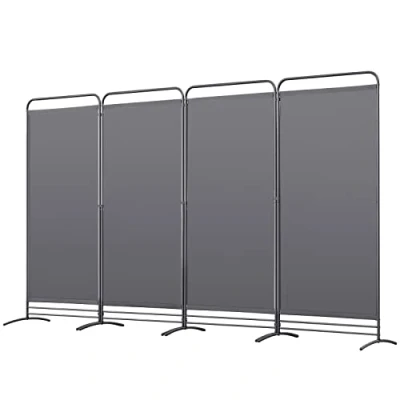 Afbeelding van Angel Living Windscherm met 4 panelen, opvouwbaar, kamerverdeler, onafhankelijke paneelverdeler, wandverdeler, visuele scheiding, voor kantoren, slaapkamer, 324 x 180 cm (grijs)