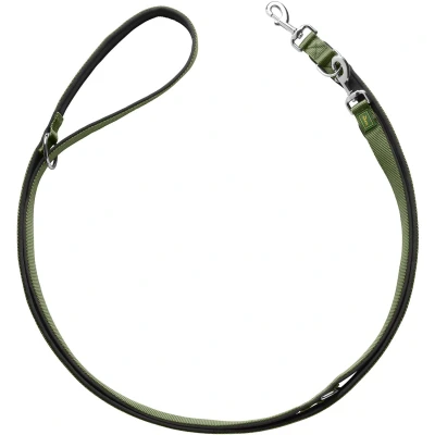 Afbeelding van Hunter Trainingslijn Neopreen Nylon Olijfgroen&amp;Zwart Hondenriem 200x2.0 cm