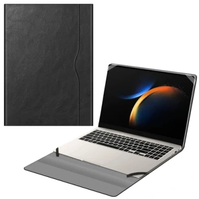 Afbeelding van Fintie Premium PU lederen portemonnee hoesje voor Samsung Galaxy Book3 Pro NP960QFG/Samsung Ultra NP960XFH/Samsung 360 NP960XFG zwart