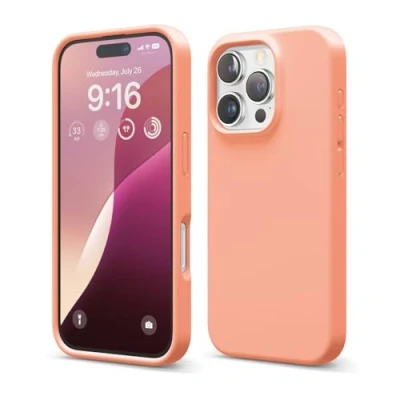 Afbeelding van elago Compatibel met iPhone hoesjes, hoogwaardige vloeibare siliconen hoes, volledige beschermhoes, schokbestendig, dunne telefoonhoes, zachte microvezelvoering