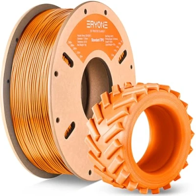 Afbeelding van ERYONE TPU filament 1,75 mm, 3D printerfilament TPU, 1 kg, spoel, +/ 0,05 95 A, mangogeel